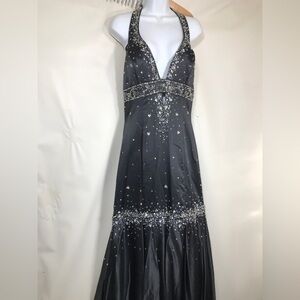 Colors Dress prom Evening Black Halter  Sequin dress size 10